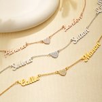 Collana personalizzata con ciondolo a forma di cuore con 1-6 nomi gioiello raffinato regalo di San Valentino o per festa della mamma