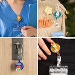 Personalised Glitter Santa Hat Reindeer Gingerbread Snowman Badge Reel with Name Thank You Christmas Gift for Nurses Doctors Medical Staff