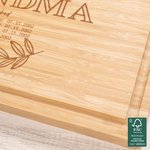 Spersonalizowana grawerowana bambusowa deska do krojenia FSC z rowkiem na sok Made in USA Prezent ślubny dla rodziny z okazji parapetówki