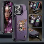 Personalised Cute Football Girl Name Leather Flip Wallet Phone Case with Card Holder and RFID Blocking Birthday Holiday Gift for Women