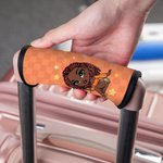 Personalized Stylish Girl Cartoon Character Luggage Handle Wraps Set of 2 with Name and Contact Card Travel Accessories Gift for Travel Lovers