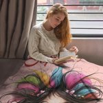 Personalized Multicolor Quirky Cartoon Girl Soft Throw Blanket with Name Home Decor Birthday Gift for Girls Women