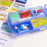 Personalized Birth Flower Cartoon 10 Compartments Pocket Pharmacy Travel Daily Pill Organizer with Name and Medication Labels Gift for Family Friend