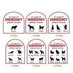Personalized In Case of Emergency Pet Inside Rescue Waterproof Vinyl Sticker with 1-6 Pet Silhouettes and Names Housewarming Gift for Pet Owners