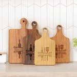 Personalized Engraved Cooking Tool Wooden Bamboo Reversible Cheese Charcuterie Cutting Board with Grip Ship from USA Wedding Gift for Family Friend