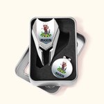 Personalised Cartoon Character Name Magnetic Divot Repair Tool Ball Marker Hat Clip Set with Case Birthday Golf Accessory Gift for Golf Players
