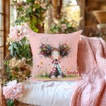 Custom Quirky Girl Pillow Cover with Name – Gift for Girls & Women