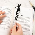 Personalized Cute Cat Dog Pet Face Bookmark with Name School Office Reading Stationary Supplies Birthday Gift for Pet Lover Bookworm