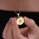 Personalizado Evil Eye Corazón Infinito Fidget Collar con nombre grabado Dainty Spinner Ansiedad Joyería Regalo de cumpleaños para las mujeres amantes de la meditación