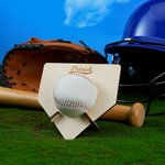 Personalized Wooden Baseball Home Plate Trophy Holder Stand with Engraved Text Meaningful Gift for Baseball Players