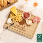 Personalisiertes Charcuterie-Schneidebrett „Here I Murder Vegetables“ aus FSC-zertifiziertem Bambus mit Gravur und Saftrinne – Versand aus den USA – Hochzeitsgeschenk für die Familie