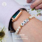 Pulsera de perlas con letras griegas personalizada joyería ajustable regalo de hermandad para mujeres día candidatura | Callie × Affinity Licensing