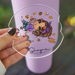 Personlig modefotbollsflicka Tumbler Namnskylt Lock Topper för 20oz till 40oz Stanley Tumbler Tillbehör Födelsedagspresent till henne