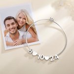 Personlig nummer hjerte sjarm dato armbånd armbånd minimalistisk smykker jubileum bursdag brude dusj gave til kvinner