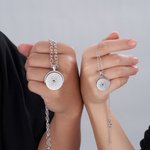 Personalizado Evil Eye Corazón Infinito Fidget Collar con nombre grabado Dainty Spinner Ansiedad Joyería Regalo de cumpleaños para las mujeres amantes de la meditación