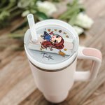 Personlig modefotbollsflicka Tumbler Namnskylt Lock Topper för 20oz till 40oz Stanley Tumbler Tillbehör Födelsedagspresent till henne