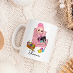 Mug personnalisé multicolore en tricot avec nom Cadeau d'anniversaire pour les amoureux du crochet et de la couture
