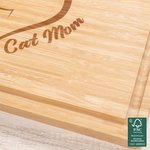 Henkilökohtainen kaiverrettu Cat Mom Paw FSC Bamboo Charcuterie leikkuulaudan kanssa 1 - 8 nimet ja mehu Groove syntymäpäivä Home Decor lahja äiti isoäiti