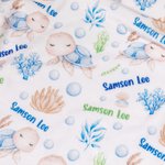 Personlig søt tegneserie skilpadde babyteppe Swaddle med navn Baby shower mottaksgave til nyfødt