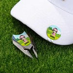 Gepersonaliseerde Cartoon Karakter Naam Magnetische Divot Repair Tool Ball Marker Set Hoed Clip met geval Golf accessoire Verjaardagscadeau voor golfl