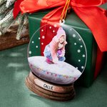 Personalisierte Schneekugel Design Weihnachtsornament mit Foto Weihnachtsbaumschmuck Geschenk für Familie