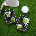 Gepersonaliseerde Cartoon Karakter Naam Magnetische Divot Repair Tool Ball Marker Set Hoed Clip met geval Golf accessoire Verjaardagscadeau voor golfl