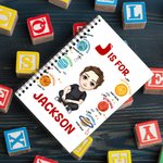 Personalisierte Cartoon-Charakter Bibel Affirmation A5 Spirale Notebook mit anfänglichen Namen und 120 linierten Seiten Geburtstag inspirierende Geschenk für Jungen Mädchen