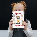 Personalisierte Cartoon-Charakter Bibel Affirmation A5 Spirale Notebook mit anfänglichen Namen und 120 linierten Seiten Geburtstag inspirierende Geschenk für Jungen Mädchen