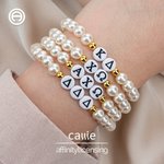 Pulsera de perlas con letras griegas personalizada joyería ajustable regalo de hermandad para mujeres día candidatura | Callie × Affinity Licensing