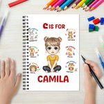 Personalisierte Cartoon-Charakter Bibel Affirmation A5 Spirale Notebook mit anfänglichen Namen und 120 linierten Seiten Geburtstag inspirierende Geschenk für Jungen Mädchen