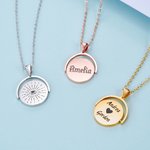 Personalizado Evil Eye Corazón Infinito Fidget Collar con nombre grabado Dainty Spinner Ansiedad Joyería Regalo de cumpleaños para las mujeres amantes de la meditación