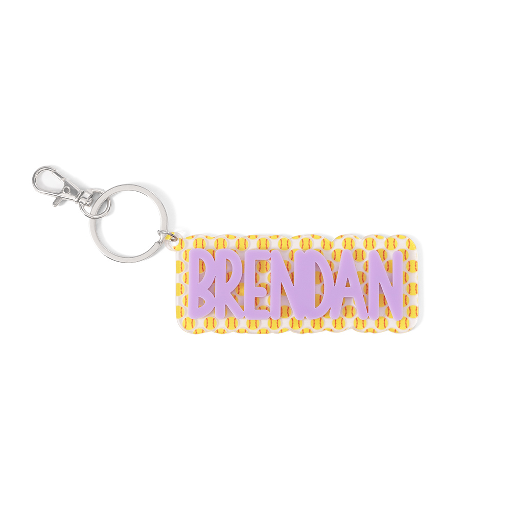 Personalized Multicolour Basketball Baseball Volleyball Acrylic Key Chain Name Tag Back to School Gift for Sports Lover