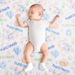Personlig søt tegneserie skilpadde babyteppe Swaddle med navn Baby shower mottaksgave til nyfødt