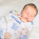 Personlig søt tegneserie skilpadde babyteppe Swaddle med navn Baby shower mottaksgave til nyfødt