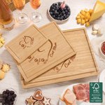 Henkilökohtainen kaiverrettu Cat Mom Paw FSC Bamboo Charcuterie leikkuulaudan kanssa 1 - 8 nimet ja mehu Groove syntymäpäivä Home Decor lahja äiti isoäiti