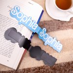 Personalized Colorful 2 Pcs Doodle Letters Magnetic Bookmark Clips with Name School Office Stationary Supplies Birthday Gift for Book Lover Bookworm