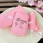 Sac de transport de bouteille d'eau personnalisé avec définition du nom et pochette accessoires pour bouteille de 40oz Stanley Cadeau d'anniversaire p