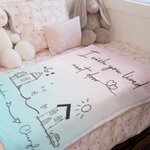 Spersonalizowany miękki koc z imieniem i nazwiskiem I Wish You Lived Next Door Home Decor Prezent dla przyjaciół na długą odległość