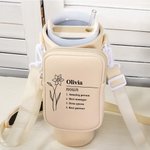 Sac de transport de bouteille d'eau personnalisé avec définition du nom et pochette accessoires pour bouteille de 40oz Stanley Cadeau d'anniversaire p
