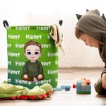 Personalised Gradient Cartoon Boy Large Toy Laundry Basket with Dinosaur Name and Handle Waterproof Nursery Decoration Housewarming Gift for Boys