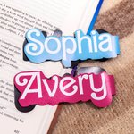 Personalized Colorful 2 Pcs Doodle Letters Magnetic Bookmark Clips with Name School Office Stationary Supplies Birthday Gift for Book Lover Bookworm