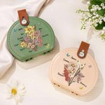Personalized Birth Flower Sewing Tools Kit Storage Box with 1-10 Names Travel Accessory Birthday Anniversary Gift for Sewing Lovers