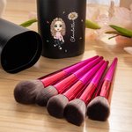 Set de brosses de maquillage portable de voyage 18 pièces avec baril de rangement Cadeau d'anniversaire pour femmes