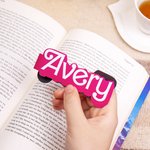 Personalized Colorful 2 Pcs Doodle Letters Magnetic Bookmark Clips with Name School Office Stationary Supplies Birthday Gift for Book Lover Bookworm