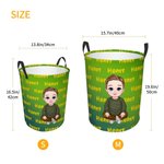 Personalised Gradient Cartoon Boy Large Toy Laundry Basket with Dinosaur Name and Handle Waterproof Nursery Decoration Housewarming Gift for Boys