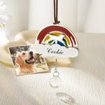 Personlig Rainbow Bridge Cat Dog Car Hanging Ornament med namn och text Pet Memorial Loss Gift för husdjursälskare