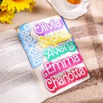 Personalized Colorful 2 Pcs Doodle Letters Magnetic Bookmark Clips with Name School Office Stationary Supplies Birthday Gift for Book Lover Bookworm