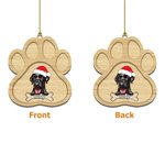 Personalised Double Sided Santa Hat Dog Paw Christmas Ornament with Name Christmas Tree Decor Gift for Dog Lover