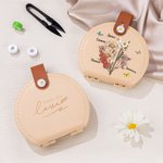 Personalized Birth Flower Sewing Tools Kit Storage Box with 1-10 Names Travel Accessory Birthday Anniversary Gift for Sewing Lovers
