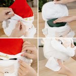 Personalizzato sorridente confuso arrabbiato Babbo Natale quadrato carta appeso Tissue Cover cucina bagno festa decorazione divertente regalo di Natale per la famiglia amico